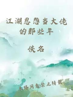 江湖恩怨当大佬的那些年